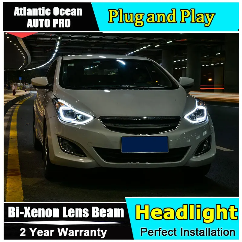 2 шт. автомобильные ксеноновые лампы H7 elantra 2011 2015|light guide|headlights for hyundai elantraguide light |