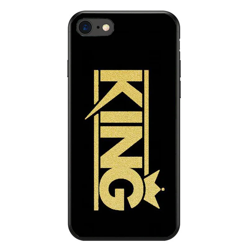 Чехол для телефона iPhone 8 7 6 6S Plus X XS MAX XR 10 5S SE чехол милый с надписью KING QUEEN мягкий из