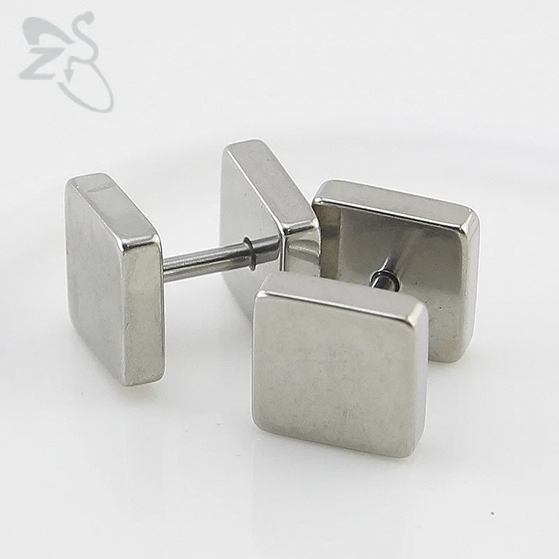 Черные серьги quare для мужчин золотые серьги-гвоздики в стиле хип-хоп маленькие