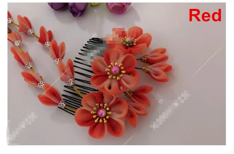 Изготовленный на заказ ручной работы японский кимоно Sakura hairwear Девушки Головные уборы женские заколки kanzashi цветок заколки для волос с длинным падением