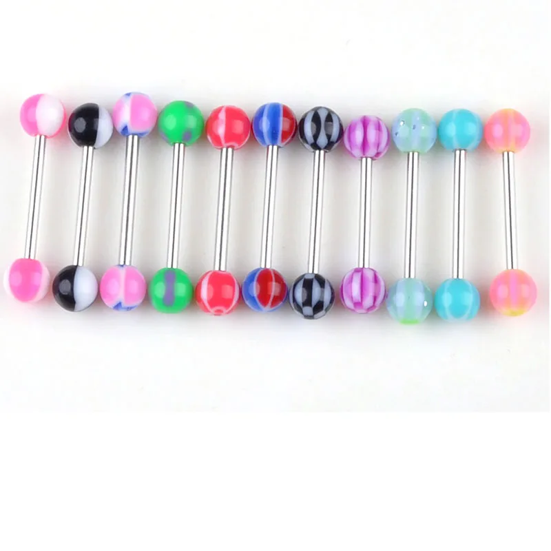 Wholesale 30pcs Mixed Color Lovely Tongue Nipple Bars Ear Rings Barbell Body Piercing Jewelry | Украшения и аксессуары