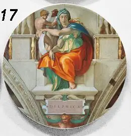 27 Michelangel итальянская настенная подвесная декоративная тарелка художественное керамическое украшение для дома/отеля/ресторана - Цвет: 27