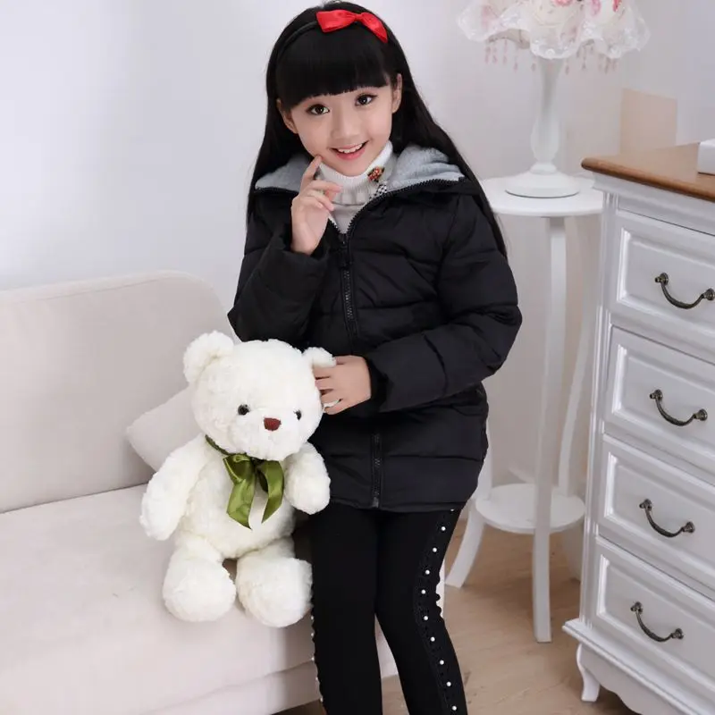 Child Girl Jackets Winter Coat 2017 3 Colour Children Clothing Kids Hooded Thicken Cotton-padded Jacket Long Parka | Детская одежда и