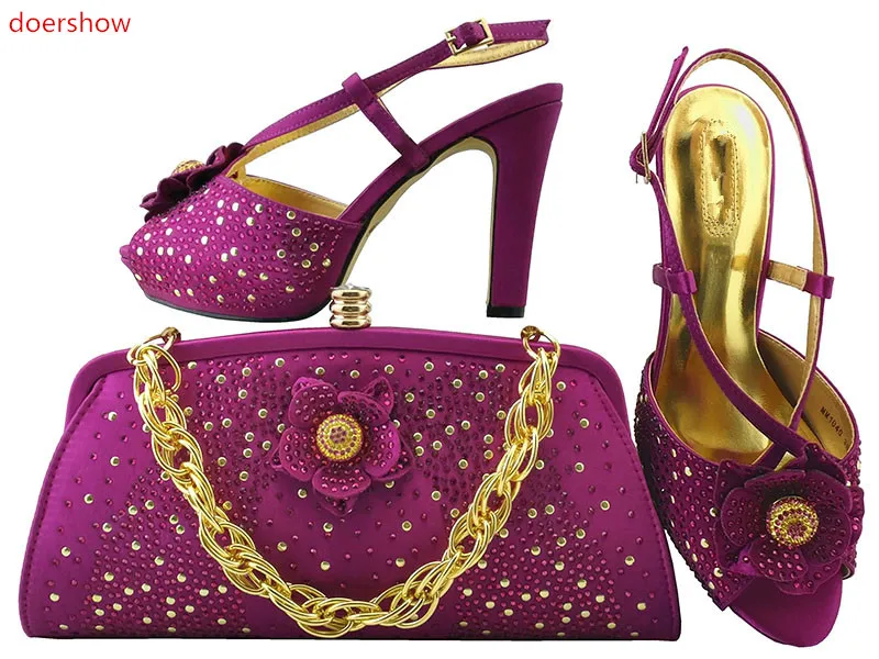 Doershow новый комплект обуви и сумок африканская обувь сумка в итальянском стиле