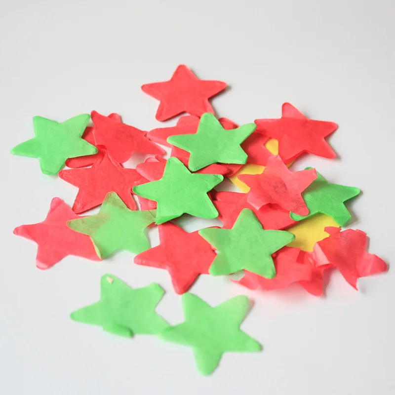 10000 шт 25 мм Цвета Круглая Звезда Сердце тканевая бумага Радуга Конфетти Свадьба