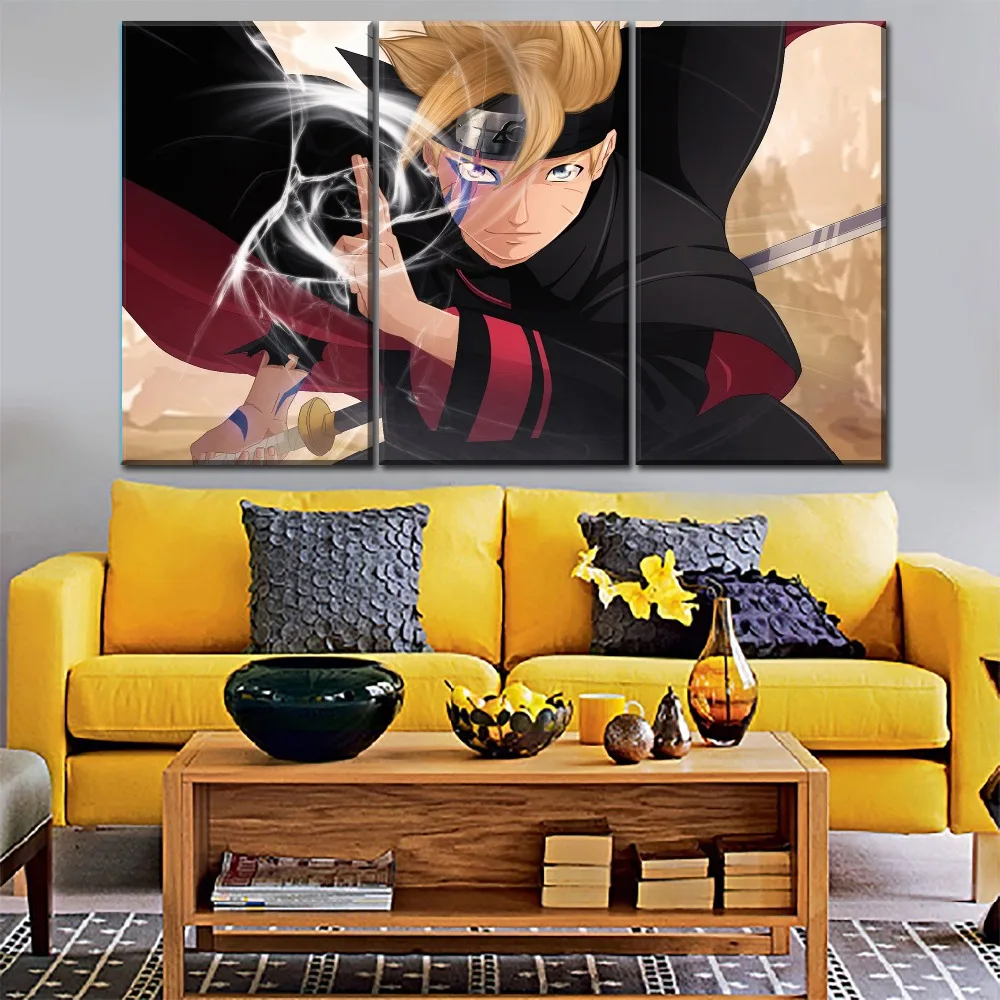 Modern Painting Top-Rated Canvas Print Wall Art Modular Pictures 5 Pieces Anime Boruto Artwork Home Decorative Living Room | Дом и сад
