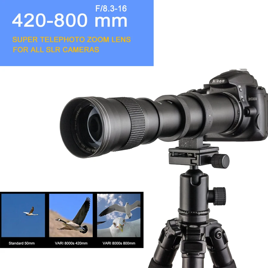420-800 мм F/8,3-16 DSLR Супер телефото ручной зум-объектив+ сумка для Canon Nikon Pentax Olympus sony A6500 A7SII 6300 GH4