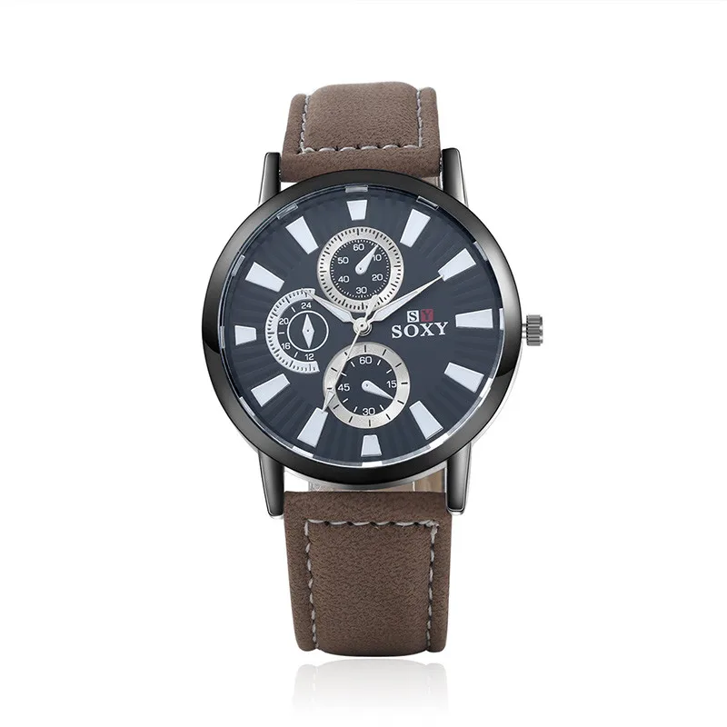 

SOXY Luxury Famous Brand Sports Watches Men Wrist Watches Casual Leather Watches Hombre Clock saat reloj hombre montre homme