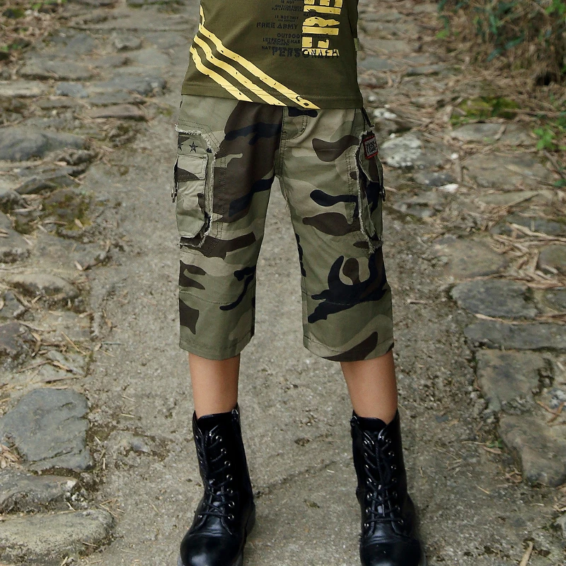 FreeArmy/брендовые Детские камуфляжные шорты летние брюки для мальчиков хлопковые