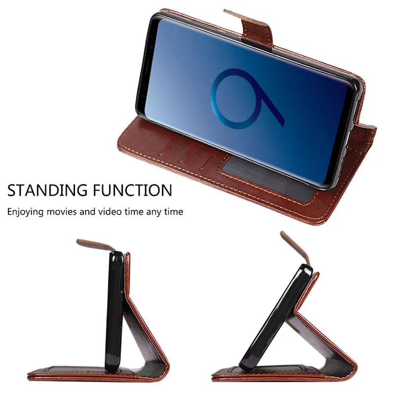 Beworlder For Samsung S9 Case Wallet Stand Card Slot Photo Frame Flip Luxury Phone Cover Galaxy PU Leather | Мобильные телефоны и