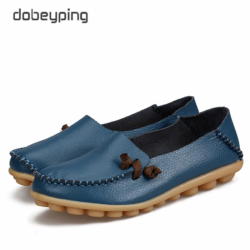 Light Blue Новинка года; женская повседневная обувь; женские мягкие мокасины из натуральной кожи на плоской подошве; женская обувь для водителей; однотонные мокасины; размеры 34-44 - Цвет: Light Blue