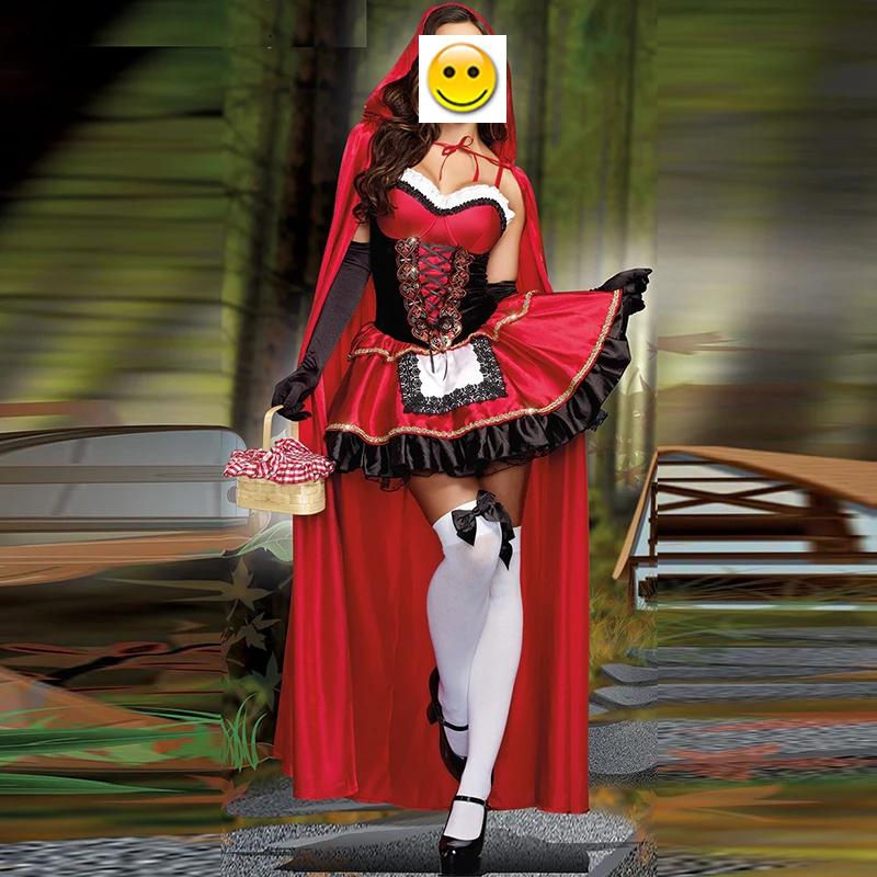 

VASHEJIANG high quality Sexy Little Red Riding Hood Costume Women Halloween Costumes Princess Dress Carnival Cosplay Fancy Dress