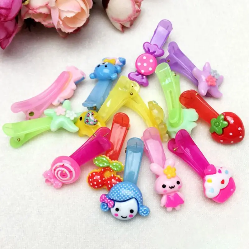 Пластиковые клипсы для волос маленьких девочек 1 шт. милые резиновые заколки с