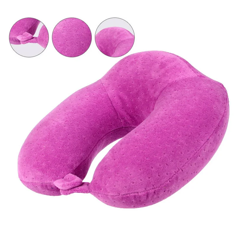 Purple Neck Pillow Memory хлопковая u-образная подушка для шеи для здоровья подушка для путешествий самолет подушка для мужчин и wo Мужская офисная подушка для шеи аксессуары для путешествий - Цвет: Purple Neck Pillow