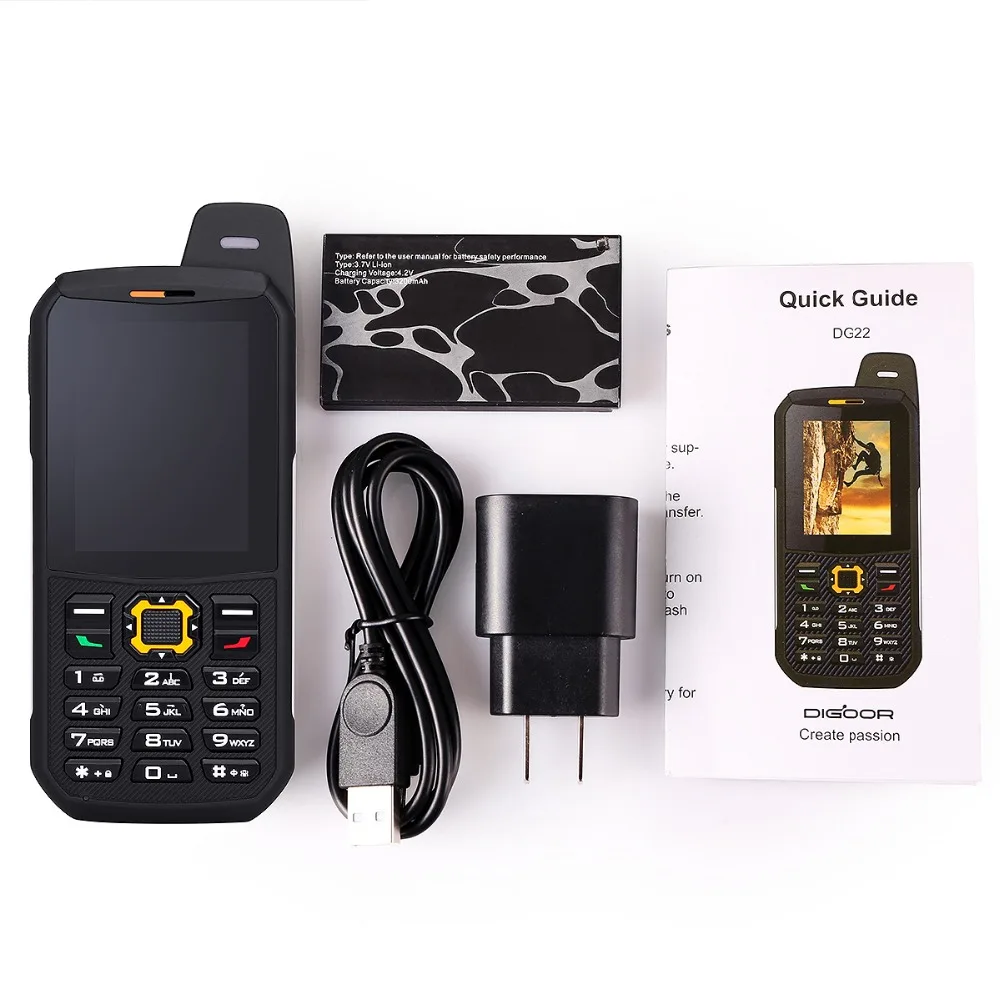 Оригинал Digoor Водонепроницаемый Противоударный Телефон Power Bank GSM Старший IP68