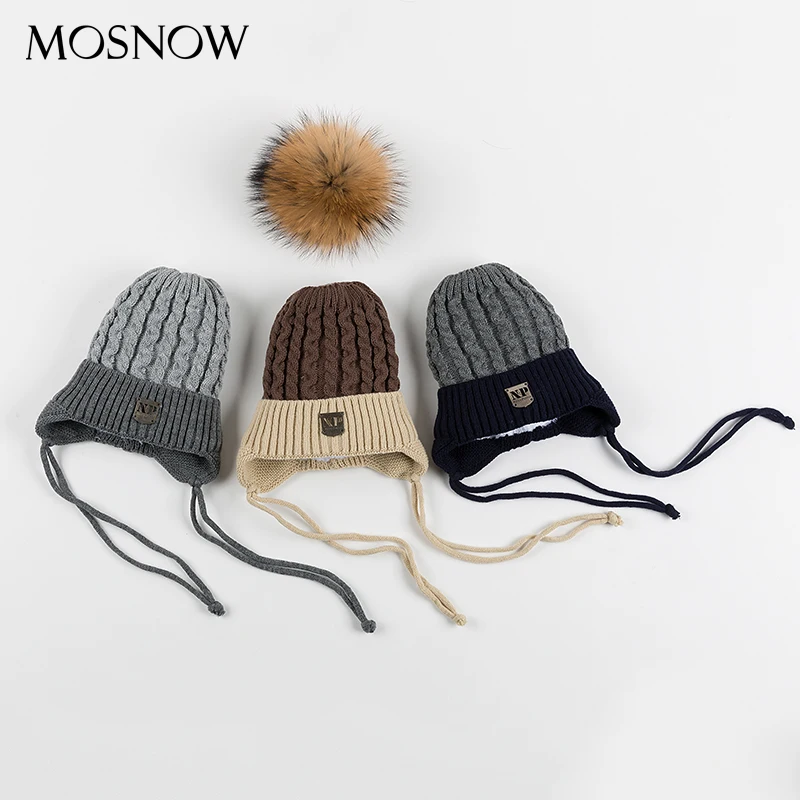 Шапки для девочек и мальчиков с меховым помпоном Новинка 2019 года модные