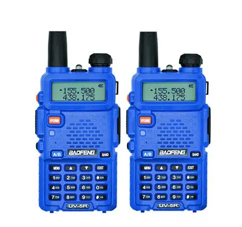 2 шт./лот Baofeng UV-5R Walkie Talkie радиолюбителей uhf& УКВ 136-174 мГц и 400-520 мГц 128 Dual Band двухстороннее радио 5 Вт КВ трансивер рация баофенг - Цвет: 2xUV5R Blue