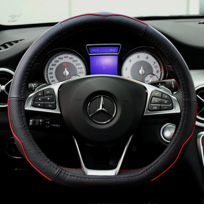D-образная крышка рулевого колеса из натуральной кожи для mercedes-benz GLA GlE салонные аксессуары