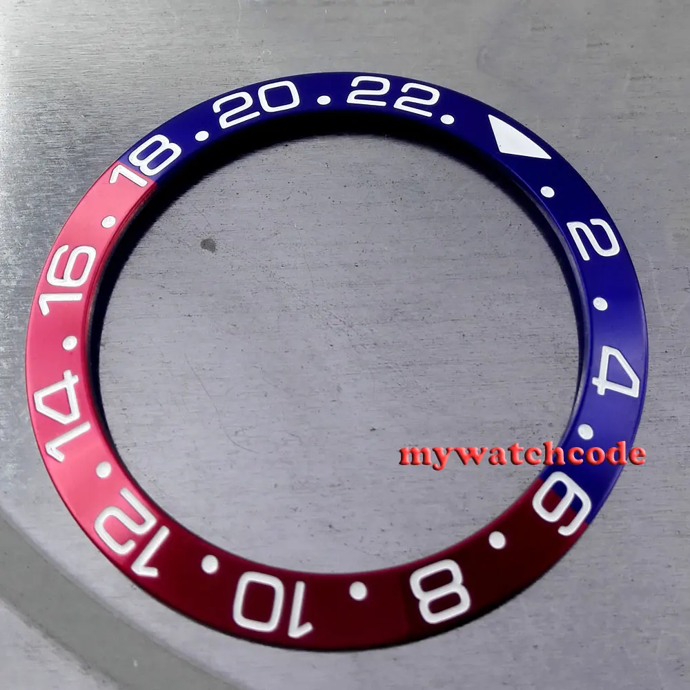 

38mm high quality red & blue bezel insert for 40mm GMT watch