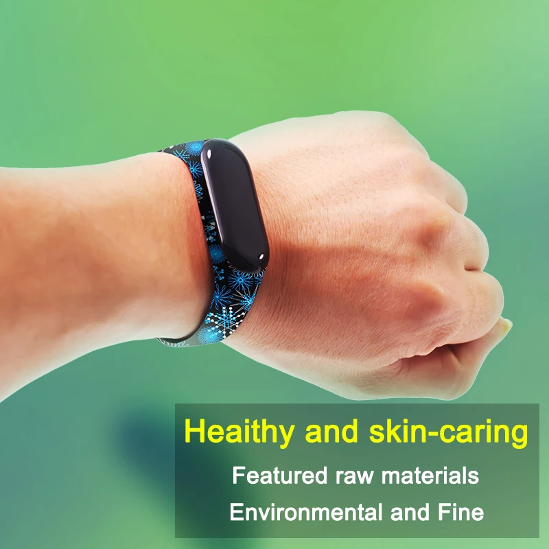 BOORUI Mi band 3 силиконовый ремешок с разнообразным цветочным принтом pulsera miband correa