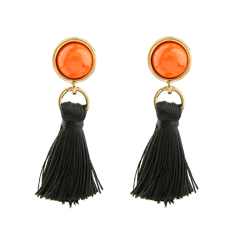 2 вида цветов черный зеленый новые модные Эффектные серьги с бахромой популярные