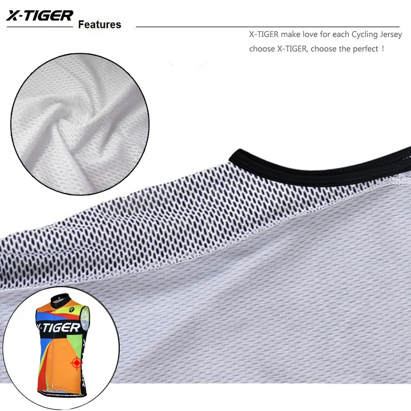 X-Tiger Ropa Maillot Ciclismo велосипедная одежда без рукавов Велоспорт майки Велоспорт жилет Лето полиэстер MTB велосипедная одежда