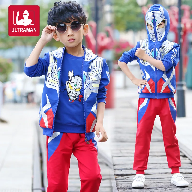 Детские для мужчин мальчик Хэллоуин костюм косплея Ultraman Taro tiga Ginga рубашка брюки