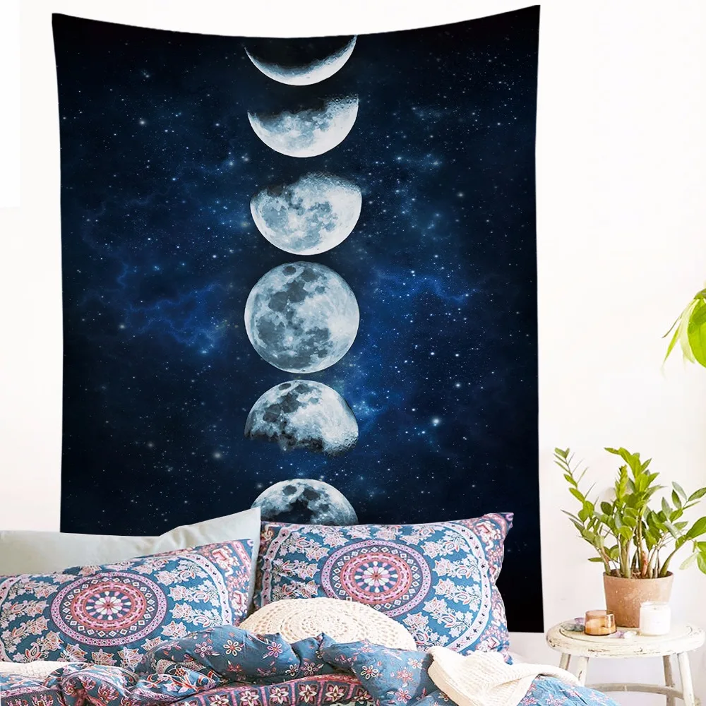 KF. ethin Moon Eclipse изменение Гобелены Galaxy с 3D Книги по искусству Ковры пейзаж Домашний