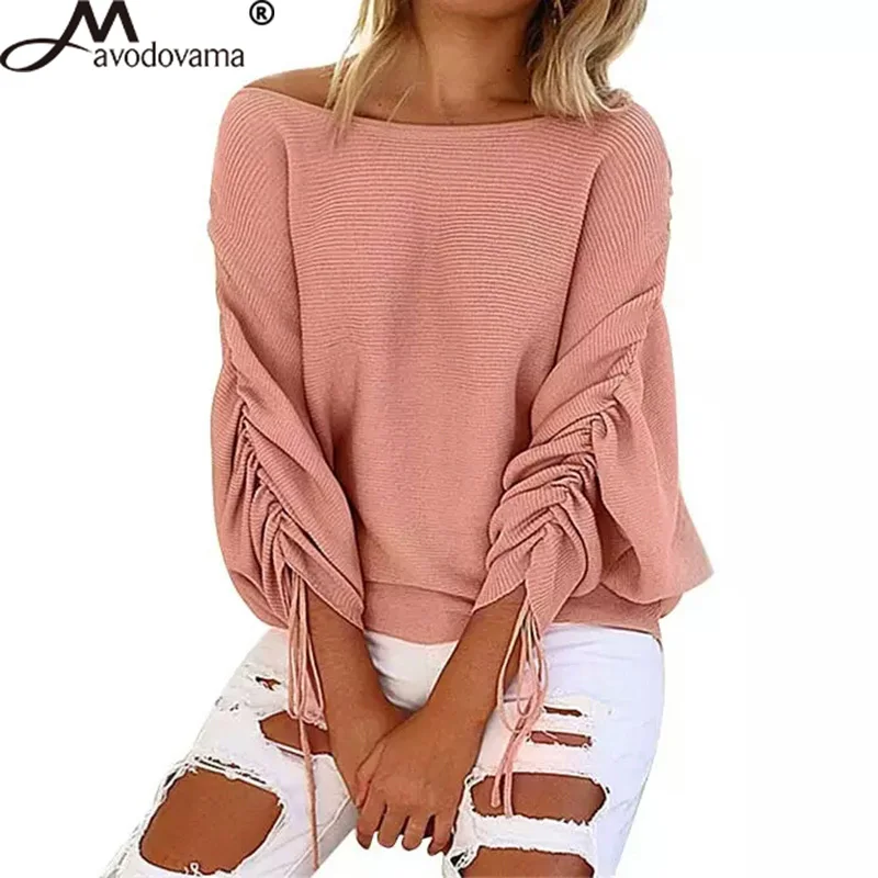 Sexy Autumn Sweater Women Fashion Casual Batwing Sleeve Solid Sweaters Long Skew Collar Knitted Top | Женская одежда