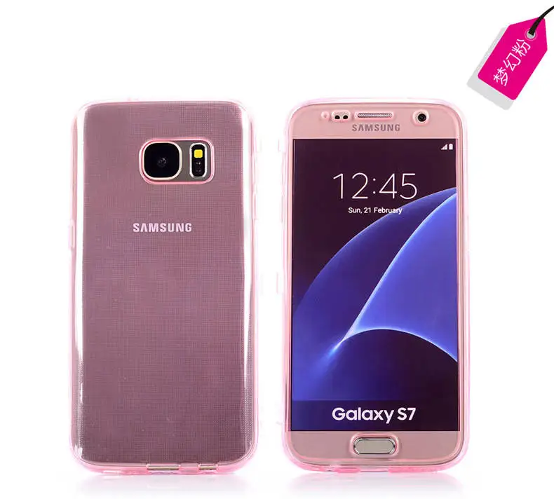 For Samsung Galaxy s6 edge Case Flip Clear Tpu Cover Silicone Transparent Coque Carcasa Touch Screen Protector Bag | Мобильные