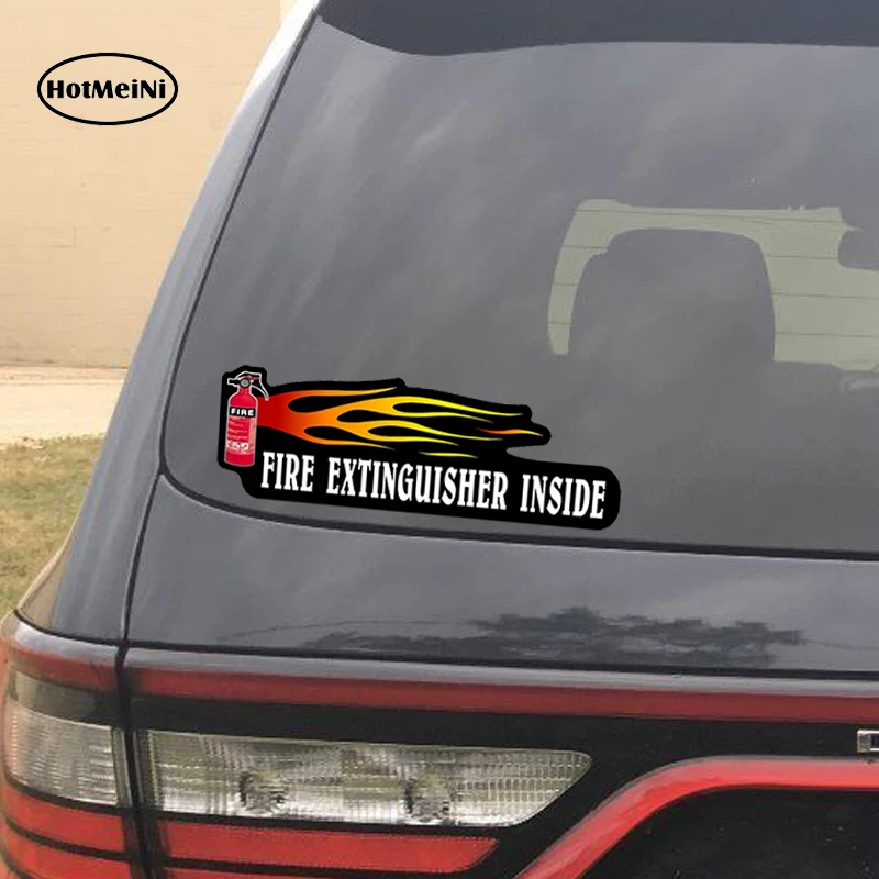 HotMeiNi Car Styling Sticker Fire Extinguisher Inside Decal Semi Truck Flames Black Waterproof Accessories 15x5 cm | Автомобили и