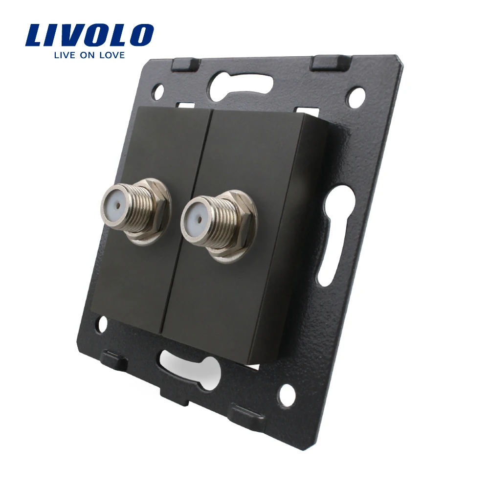 Livolo ЕС стандартный разъем аксессуар для продуктов DIY, основание розетки двойной SATV розетка VL-C7-2ST-11(4 цвета