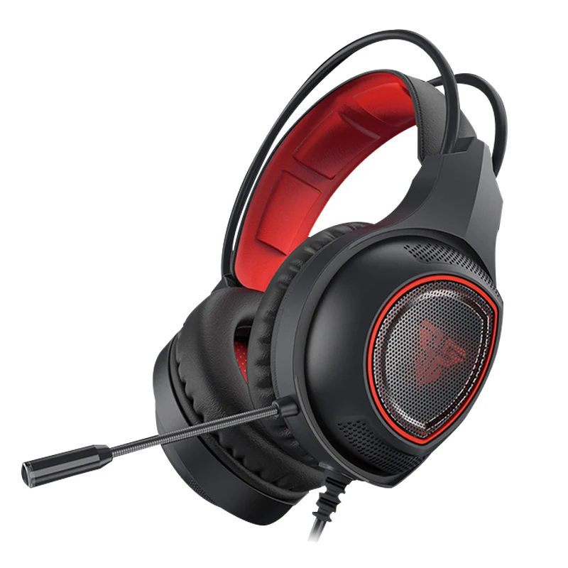 Красный Проводные Игровые наушники fantech HG16, лучшие игровые наушники с глубокими басами, компьютерная гарнитура с микрофоном, светодиодный светильник для ноутбука, ПК, геймера - Цвет: Красный