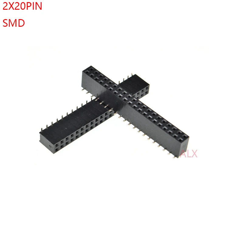 2PCS SMT SMD 2X20 PIN Double row Straight FEMALE HEADER 2.54MM PITCH Connector Socket 2*20 40PIN 2x20P 2x20pin FOR PCB BOARD |