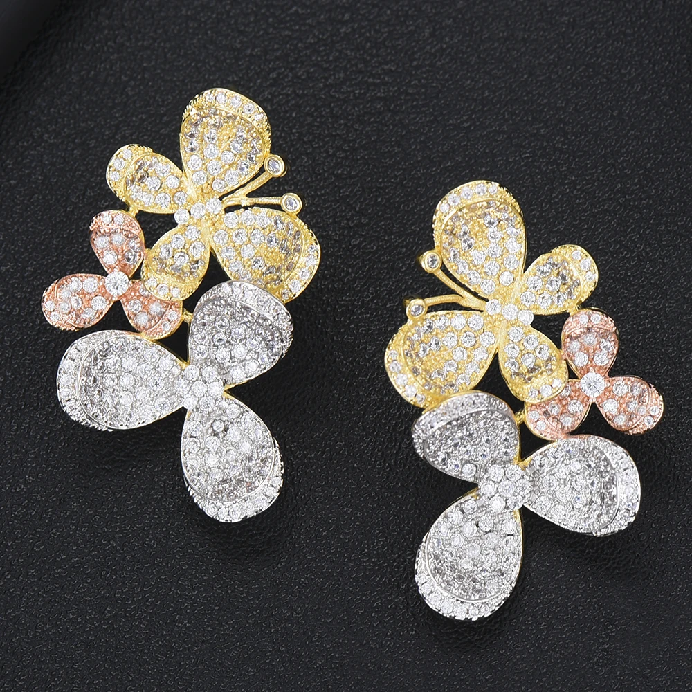 Missvikki брендовые Роскошные благородные серьги гвоздики с цветами ручной работы