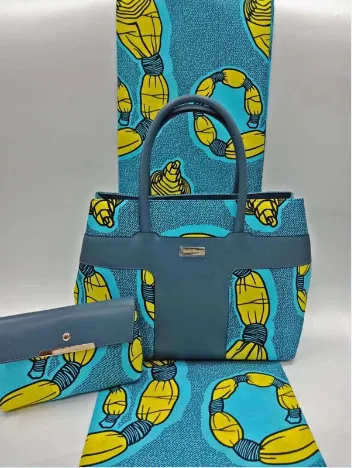 (3 шт./компл.) 6 ярдов Розовый Сумочка с голландская восковая ткань и африканские