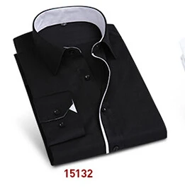15132 camisa masculina 11 цветов S-5XL мода узкие длинные рукава свадебные жених рубашка большие размеры Деловые рубашки для мужчин - Цвет: 15132