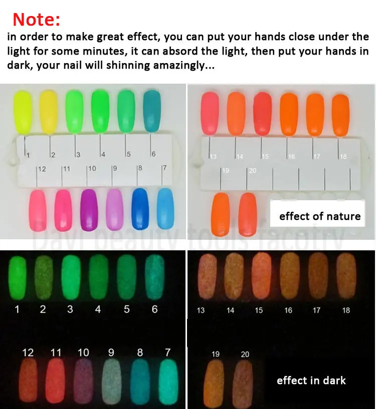Популярные светящиеся лаки для ногтей флуоресцентные эмалированные 20