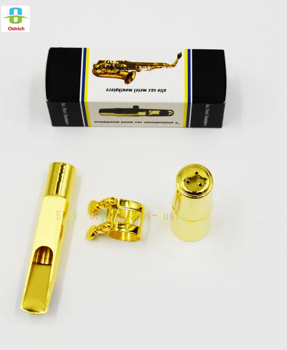 Gold Plated Jazz Metal Mouthpiece for Tenor Saxophone Bb Sax Size 5-12 | Спорт и развлечения