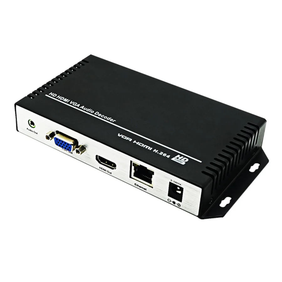 OTON JM100 H.264 HD видео и аудио потока декодер HDMI+ VGA Выход для рекламный дисплей Камера прямые трансляции