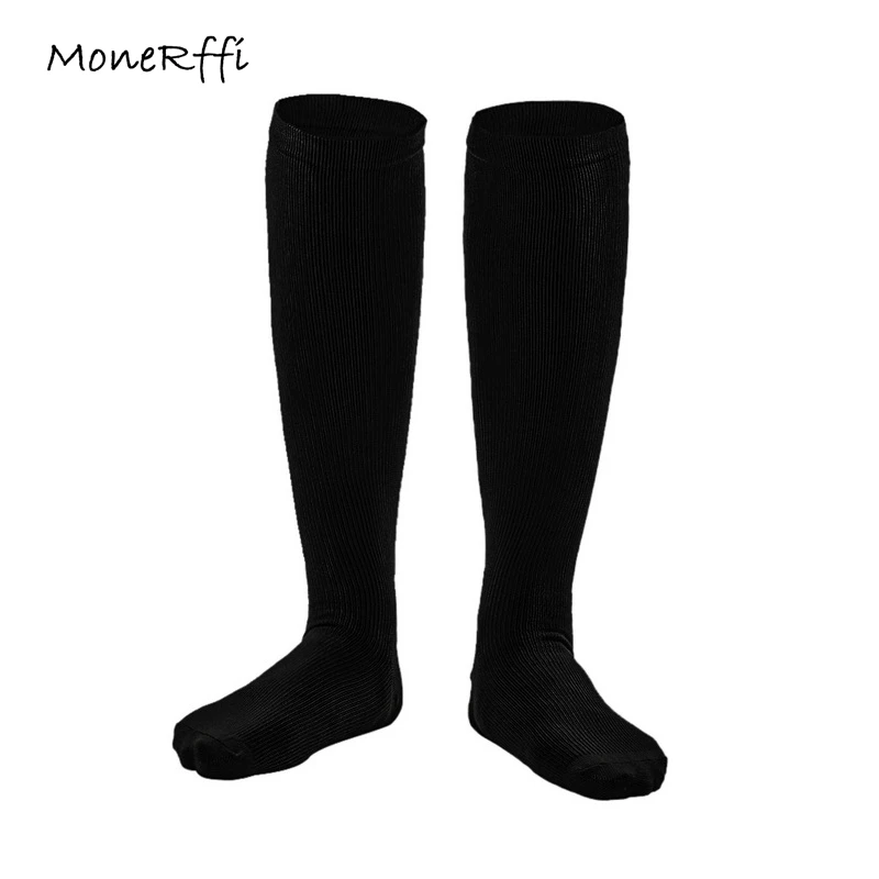 MoneRffi носки для мужчин и женщин, одноцветные компрессионные чулки, функциональные носки, варикозное расширение вен, носки для путешествий, спортивные защитные носки, размер