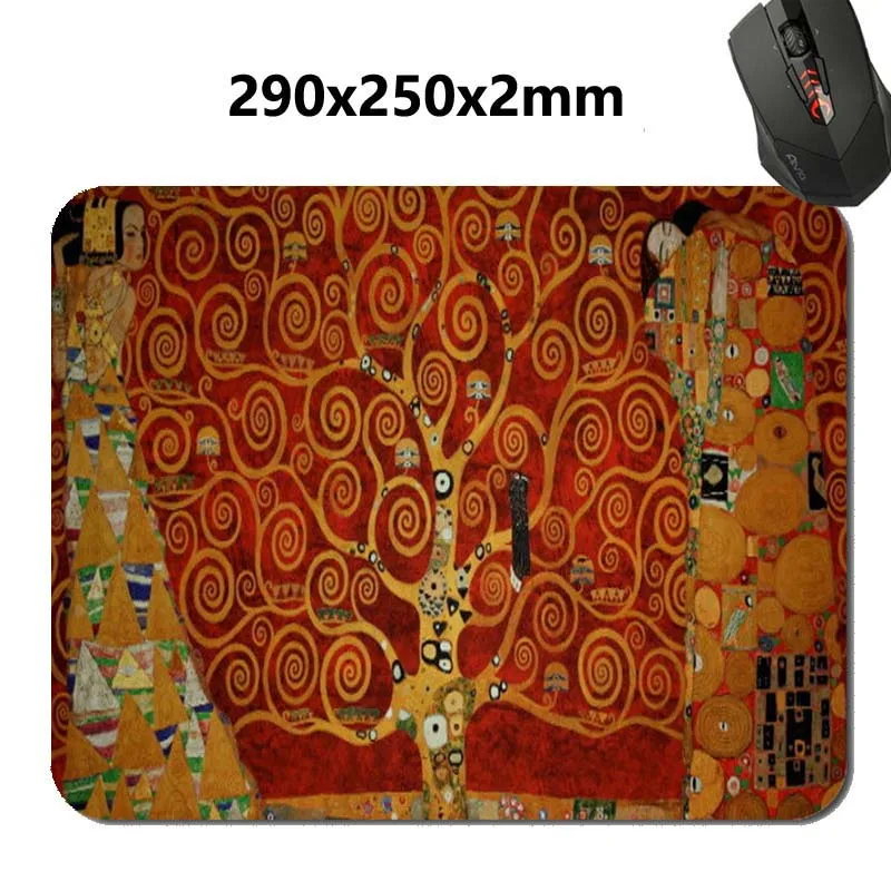 29x25cm Декоративный коврик для мыши художественный принт Климта Дерево жизни Нескользящий Резиновый коврик для мыши игровой коврик для мыши стильный, офисный аксессуар и - Цвет: 29x25cm