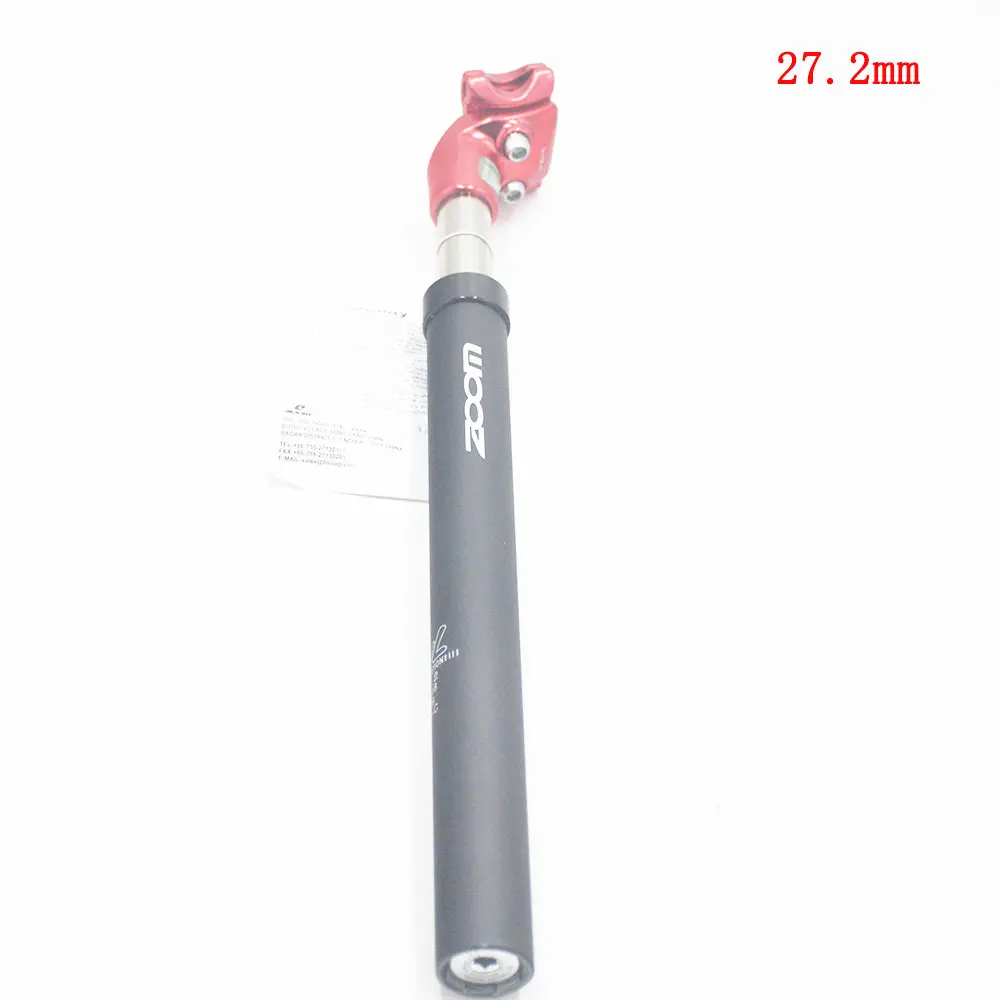 red 27.2mm Зум Подседельный штырь шоссейный велосипед горный велосипед амортизатор демпфирования подвеска 27,2/28,6/30,4/30,8/31,6X350 мм Подседельный штырь MTB - Цвет: red 27.2mm