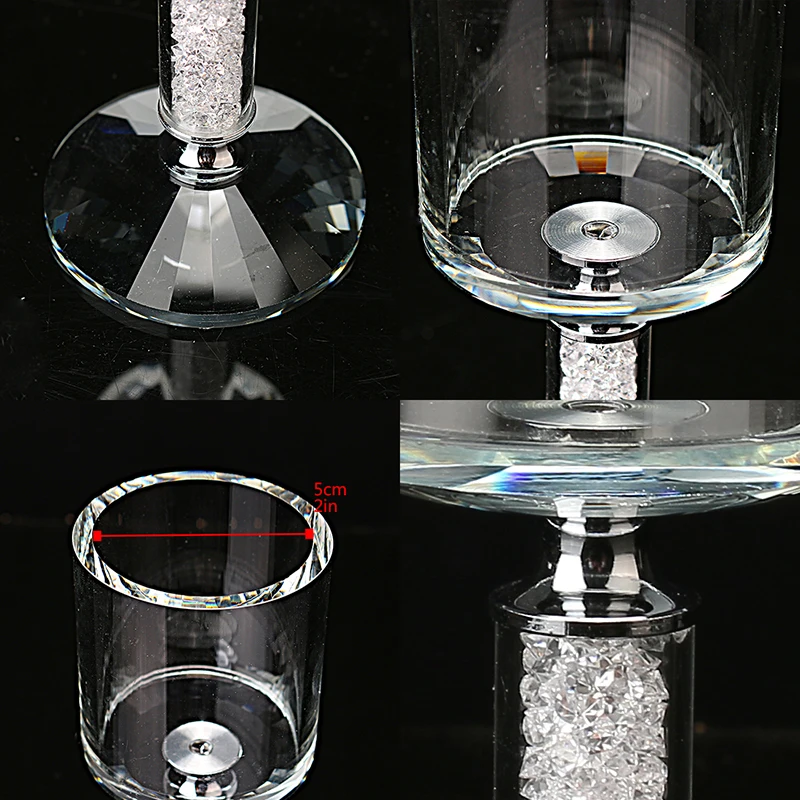 H& D 8,3 ''пара подсвечников, подсвечник для свечей, Хрустальный подсвечник, настольный центральный подсвечник, стразы для свадьбы, домашнего декора
