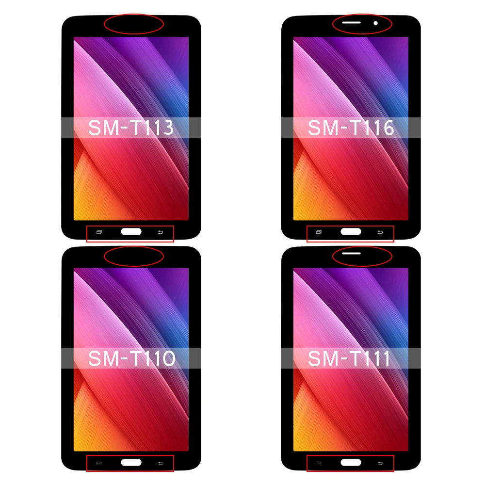 ЖК дисплей для Samsung Galaxy Tab 3 тачскрин с тачскрином T110 T111 T113 T116 T114 в сборе дисплеем SM