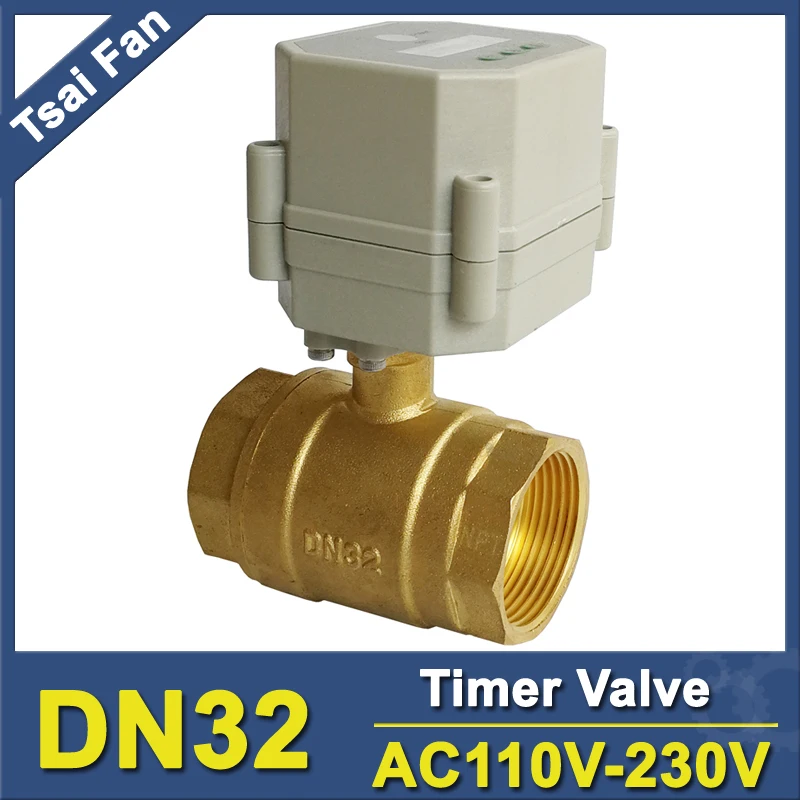 Латунные двухходовые клапаны Tsai Fan Timer On/Off 1 1/4 ''DN32 диаметр 29 мм Резьба