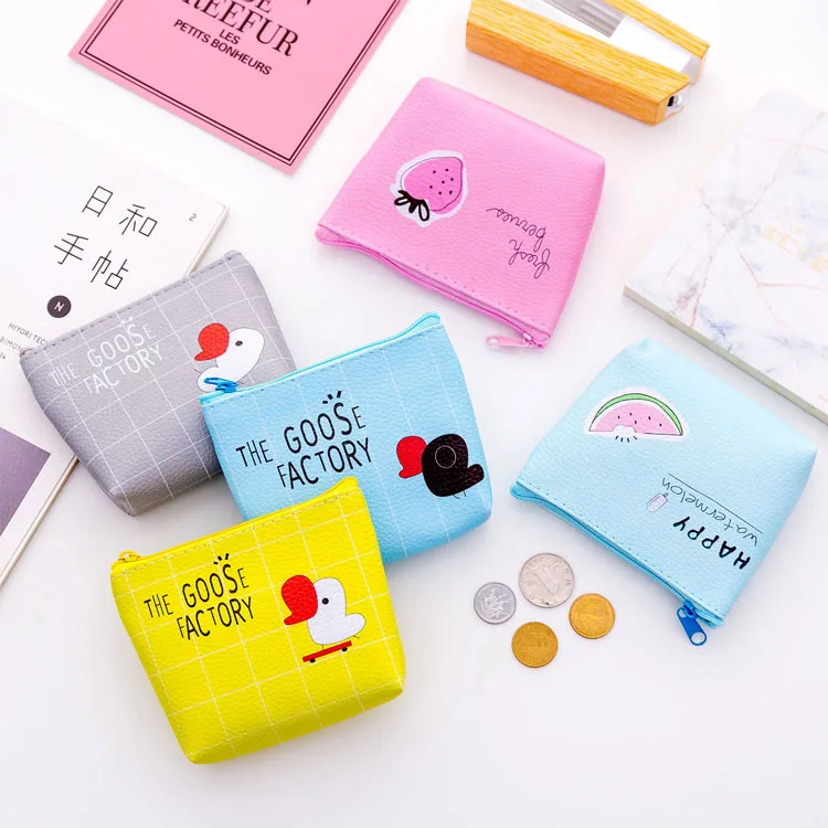 Мини кошелек из искусственной кожи с милыми гусиными фруктами/Модная сумка для