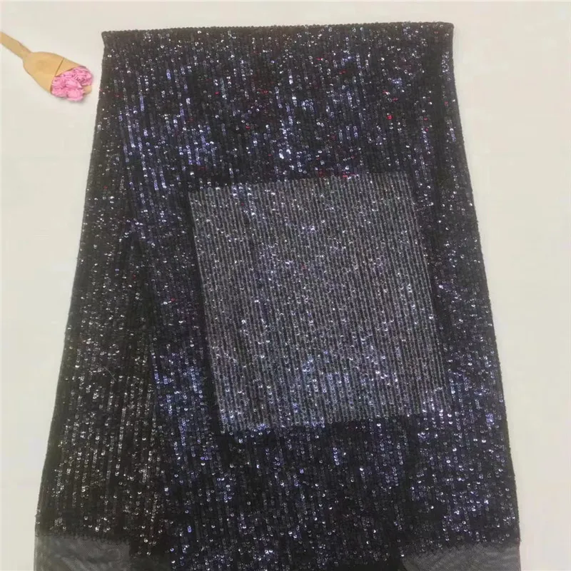 

Nigerian laces Fabric 2019 Latest African Laces Fabrics With 5Yards Sequins High Quality Nigerian Lace For Wedding Dress