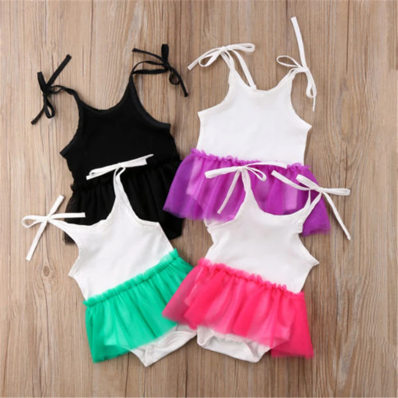 2018 для новорожденных Обувь девочек боди Тюль детская одежда летняя мода без