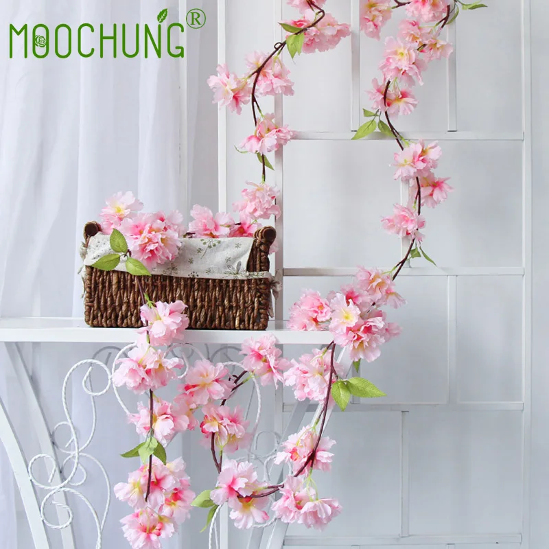 Шелковая искусственная вишневая Цветочная Гирлянда MOOCHUNG 6 шт. свадебная